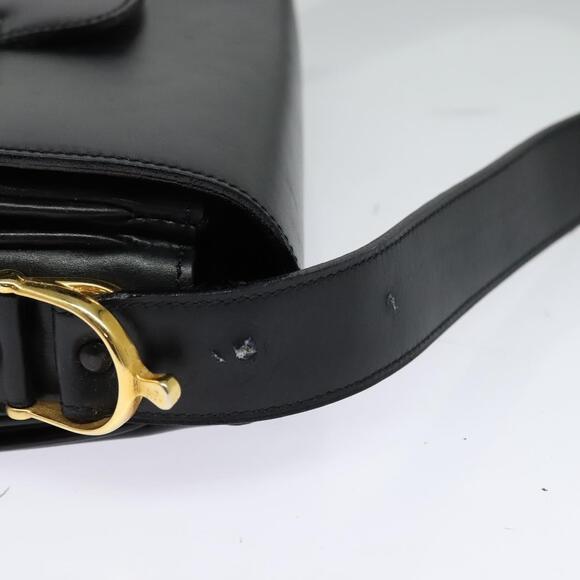CELINE Sulky Shoulder Bag Leather Black Gold - Picture 9 of 13
